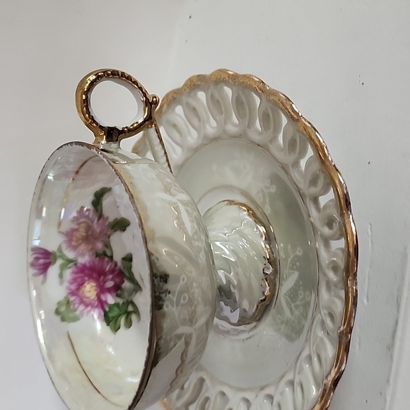 Vintage pearlized Teacup and Saucer, made in japan - Picture 6 of 6
